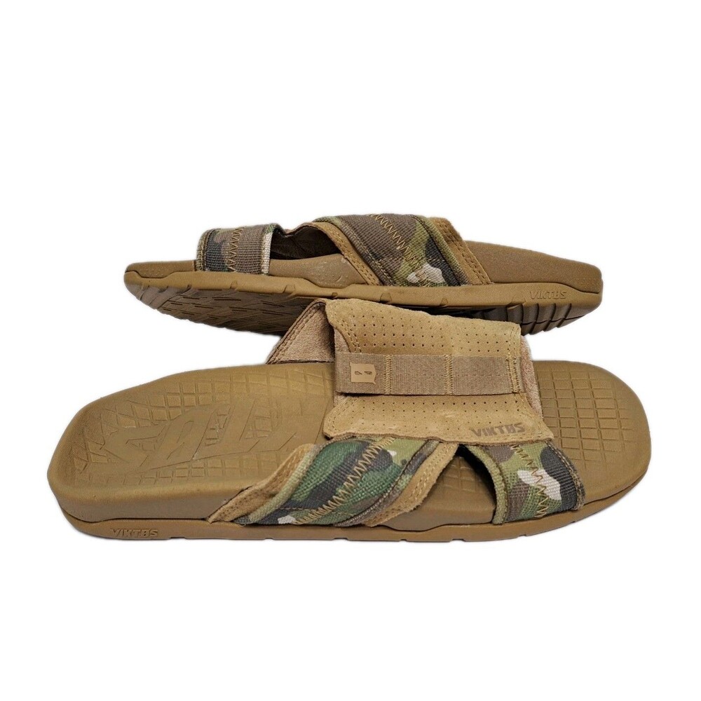 VIKTOS Men's Ruck Recovery MC Slide Sandals Camo Brown Army Tactical Beach - Picture 3 of 8